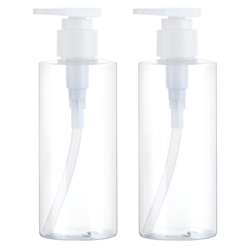Empty Pump Bottles Dispenser 2 Pack 6.7oz Refillable Plastic Pump Bottle