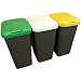 Tontarelli Set 3 PAPELERAS DE Reciclaje 77x32x47,5 cm, Triple, 75 litros
