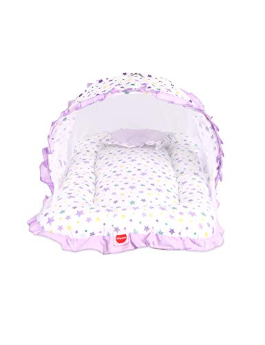 Image of VParents Joy Jumbo XL Purple Cotton Bedding Set & Mosquito Net