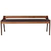 Rasmus Brown Faux Leather Wood Dining Bench - Chestnut Wire-Brush Finish