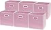 6 Pack - SimpleHouseware Cube Baskets with Handles, Pink (12-Inch Cube)
