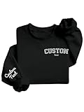 Savilediy Personalized Embroidered Hoodie Sweatshirt with Your Own Text, Custom Fathers Day Mothers Day Christmas Birthday Gifts for Dad Mom Men Women Grandparent