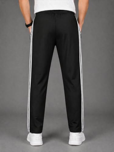 Image of Track Pants for Men Combo Pack of 2 - Regular Fit Gym Trackpants Set Elastic Waist Straight Fit Casual Lower Sports Wear Joggers Bundle