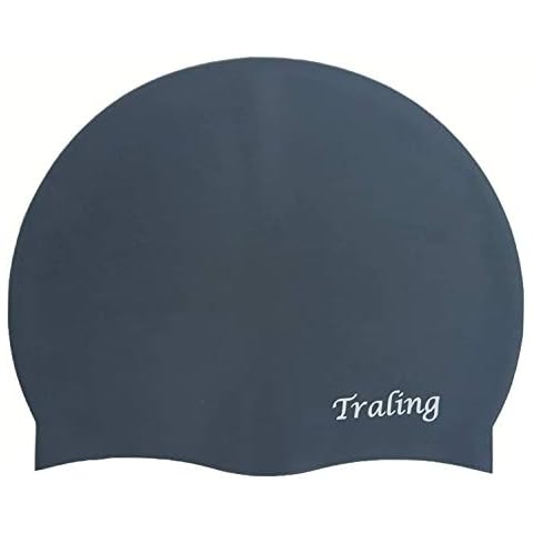 Swimming Cap Adult, Silicone Swim Cap for Men and Women Long Hair (Dark Blue) Cover