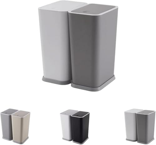 Farigrutスリムな長方形ゴミ箱 蓋付き設計で異臭漏れを防ぐ おしゃれな北欧スタイルでインテリアに溶け込み キッチンでの食材くず収納、リビングルームの雑巾整理、バスルームの化粧品ゴミ、寝室の小物に最適 省スペースで多場所使用に対応する家居用品 ?