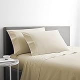 Martex Clean Essentials Antimicrobial Cotton Blend Sheet Set, Taupe, Queen,Beige