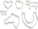 R&M International 2000 Equestrian Cookie Cutters, Horseshoe, Heart, Apple, 3 Horses, 6-Piece Set
