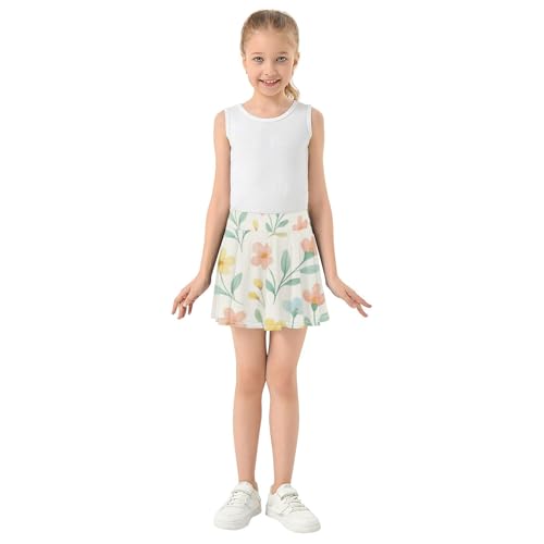 Tennis Skirts Toddler Cute Floral Beige Girls' Shorts Athletic Skorts Dance Golf School Skirt 4t3
