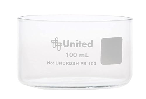 United Scientific Supplies Plato de cristalización, fondo plano de 3.4fl oz, vidrio de borosilicato 3.3, laboratorio, cocina, manualidades, paquete