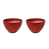 ✔️ Couleur : rouge Lot de 2 bolées rouges en grès 200ml - Poterie Turgis - Made in Calvados