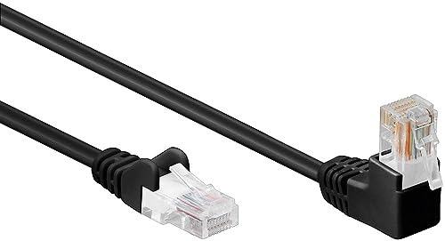 electrosmart 5m Black CAT6 Ethernet Network Cable with 90 Degree Right Angled RJ45 Connector CAT 6