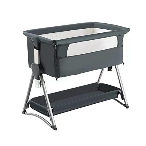 Image of SteAnny Bassinet,Baby Beside Sleeper, Rocking Cribs, Newborn Co-Sleeper,Infant Sleeping Bassinet, Portable Foldable Baby Bed for 0-6M Cradle (Khaki)
