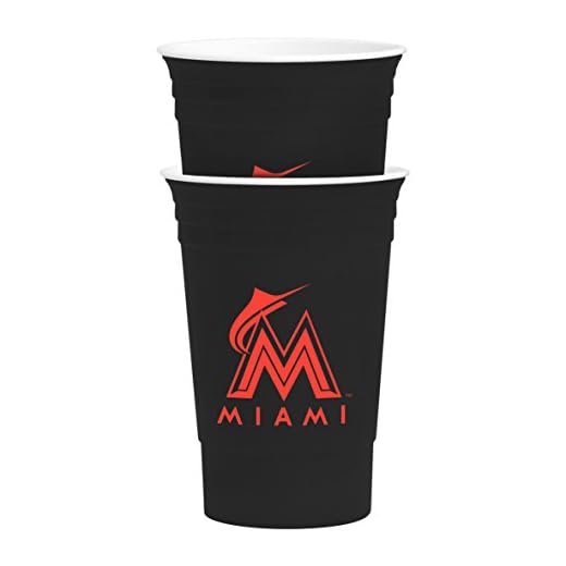MLB Miami Marlins Party Cup Tailgate Set, 16-ounce