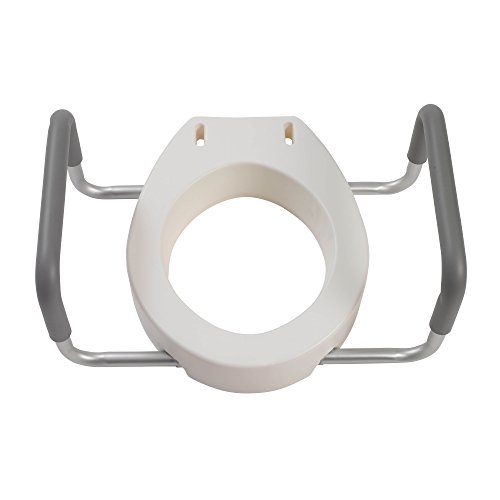 Drive Medical 12402 Premium Raised Toilet Seat With Removable Metal Arms, Standard Seat, White #TOP1