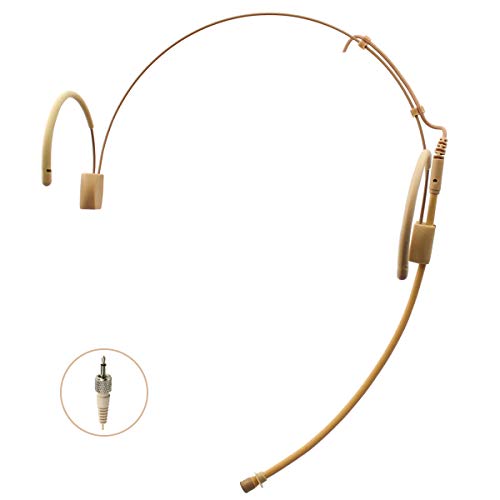 Pro Earhook Headset Headworn Microphone JK MIC-J 060 Compatible with Sennheiser Wireless Bodypack Transmitter - 1/8'' TRS Locking Screw Plug