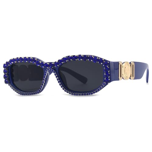 Lunettes de soleil vintage pour femmes avec cristaux diamants et style punk