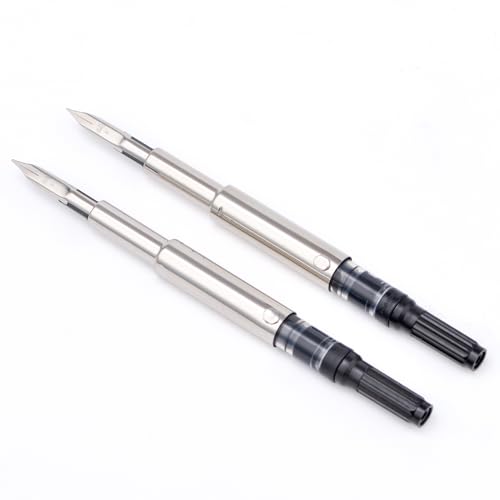 Jinhao 10 Pióro wieczne, cienka stalówka, do wymiany, cienka stalówka ze stali nierdzewnej Iridium, z konwerterem atramentu o średnicy 5,5 mm, 2 szt