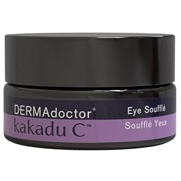 DERMAdoctor Vitamin C Eye Cream with Vitamin E – Caffeine Under Eye Cream for Dark Circles, Puffiness, Bags, Eye Fatigue, Wrinkles & Dehydration, Anti-Aging Eye Moisturizer Soufflé - 0.5 Fl oz