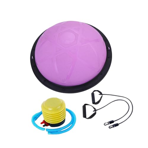QSTDGVPW Balón de Equilibrio, Entrenadores de Equilibrio con Bandas de Resistencia Y Bomba, Equipo de Entrenamiento de Fuerza, Balón para Gimnasia, Deportes Y, PÚrpura