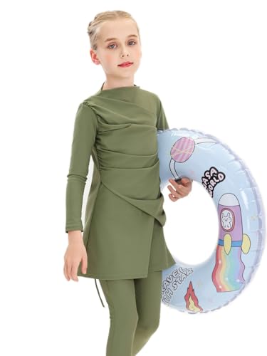 ShuoBeiter Girls Muslim Burkini Swimsuit Long Sleeve & Pants Set - Modest Full Coverage Swimwear UPF 50+ Sun Protection4