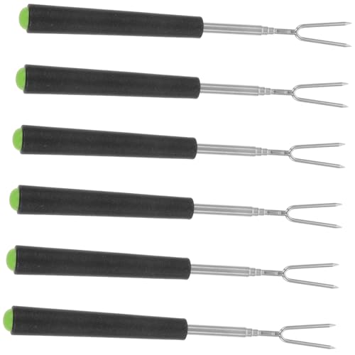OFFSCH 6pcs Bbq Meat Forks U Shaped Stainless Steel Roasting Sticks for Outdoor Camping Durable Kitchen Cooking Tools for Sausages Bacon and Vegetables
