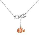 PLITI Fish Movie Inspired Gift Clownfish Lover Gift Clownfish Necklace For Fans (Clownfish Y nec)