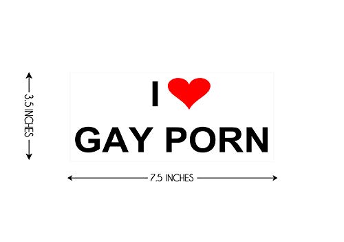 I Love Gay Porn Magnetic Bumper Sticker Prank. 3.5