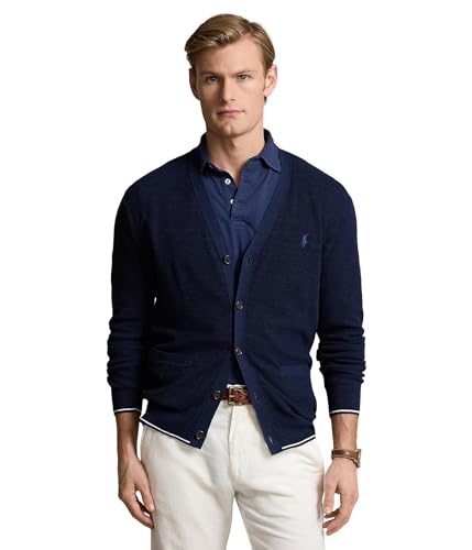 POLO RALPH LAUREN Men's Textured Cotton-Linen V-Neck Cardigan