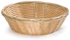 8-Inch Round Woven Bread Roll Baskets, Food Serving Baskets, Basket, Restaurant Quality, Polypropylene Material - Set of 2