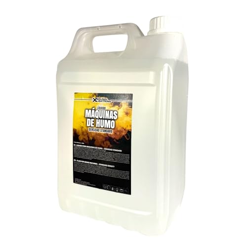 X SOUND Líquido para Máquina de Humo 5L, Smoke Machine, Niebla para Discotecas, Fiestas, Eventos y Shows con Efecto Profesional. (DENSIDAD ESTÁNDAR)