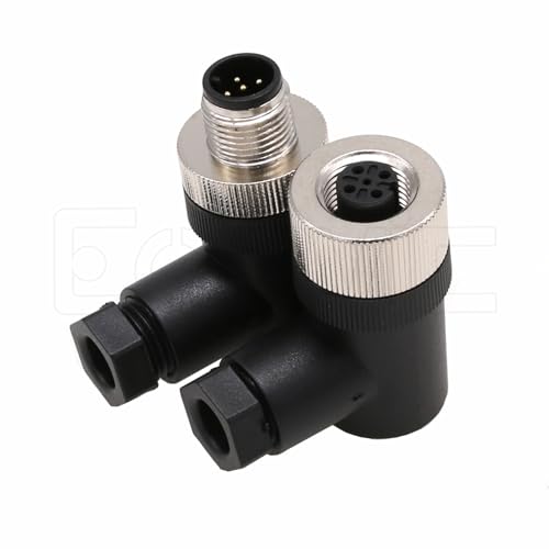 Image of 2 Sets Right Angle M12 5 Pin Male & Female A Code Circular Aviation Plug Industrial Sensor Connector Waterproof Right Angle 12mm Cable for NMEA 2000 Field Installable Garmin Networks