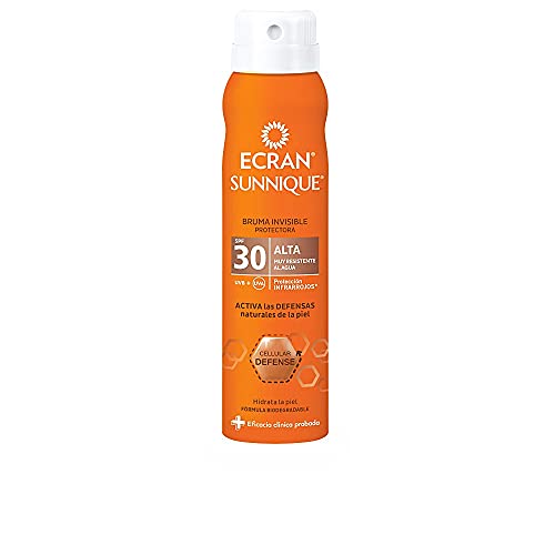 Ecran Sunnique - Bruma Protectora Solar FPS 30, Protección UVB + UVA e IR-A, Refuerza las Defensas, Protege la Piel, Hidratación 24 h, Fórmula con VitEox 80, para Toda la Familia - 75 ml