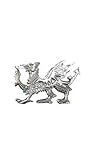  Celta Dragón De Gales Balmoral INSIGNIA/glengarry Tapa Insignia Pin Plata Acabado Cromado