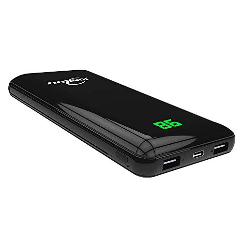 Batterie Externe 20000mAh Power Bank Haute Capacité Chargeur Portable avec écran LCD, 2 Sorties USB pour iPhone iPad Samsung Smartphones Tablettes