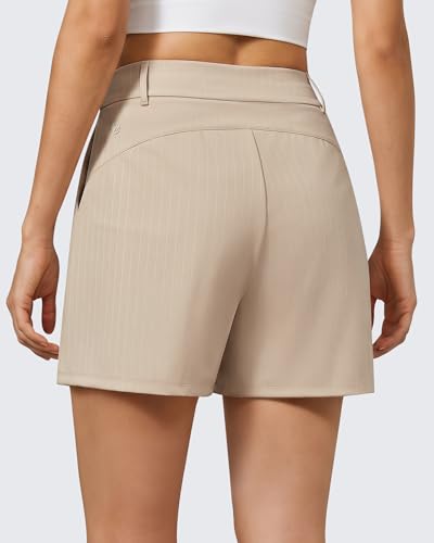 Image of G4Free EverGoing Dressy Casual Shorts for Women 4 inch High Waisted Summer Lounge Pleated Shorts with Pockets