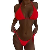 Nuevo Bikini bañador Set de 2 Piezas para Mujer, Tela Arrugada,