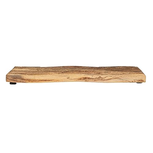 Tabla de cortar rectangular de madera de mango con ranura, acabado nogal miniatura 2