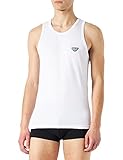 Fibra natural Emporio Armani Tank Shiny Logoband Camisa, Blanco, XL para Hombre