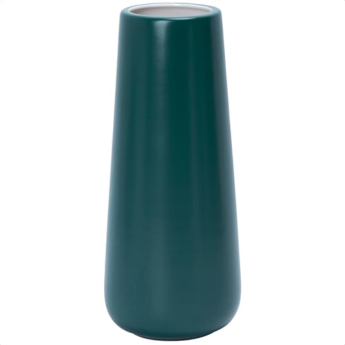 D'vine Dev 11 Inch Ceramic Flower Vase Matte Finishing, Minimalist