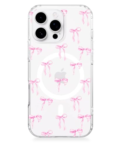 Coque iPhone 16 Pro Max fine à noeud rose pour femme stylée au quotidien