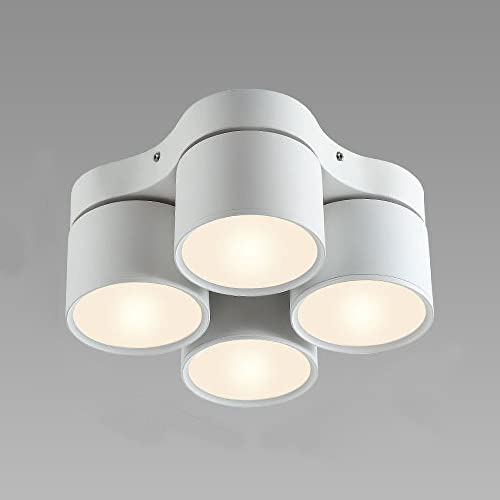 Plafonnier LED à quatre têtes JCAKES luminaire salon sans ouverture Bianco