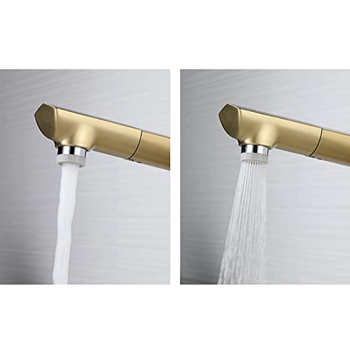 Mitigeur de lavabo extractible et réglable en hauteur noir pour salle de bain - 6