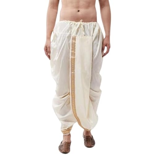 Fabrics Men's Silk Ready to Wear Dhoti for men (Elastic Readymade Dhoti Pant)