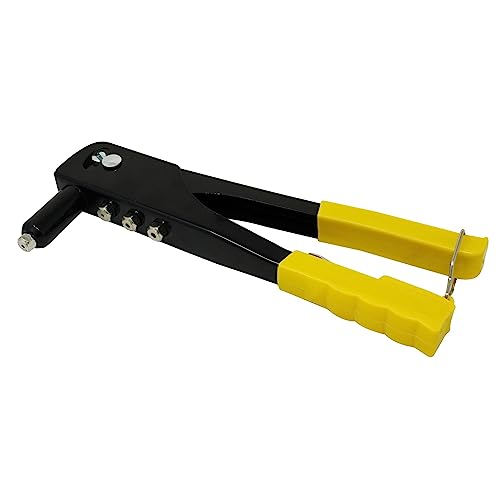 Dapetz ® Hand Rivet Gun Robust Professional Riveting Tool with an Ergonomic Handle for Blind Rivets Compatible with 2.4mm 3.2mm 4mm & 4.8mm Nozzles for Metal, Wood and Plastic