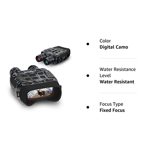 Rexing B1 (Digital Camo) Night Vision Goggles Binoculars With Lcd Screen,Infrared (Ir) Digital Camera,Dual Photo + Video Recording For Spotting,Hunting,Tracking Up To 300 Meters,Rexing-B1-Dc #TOP5