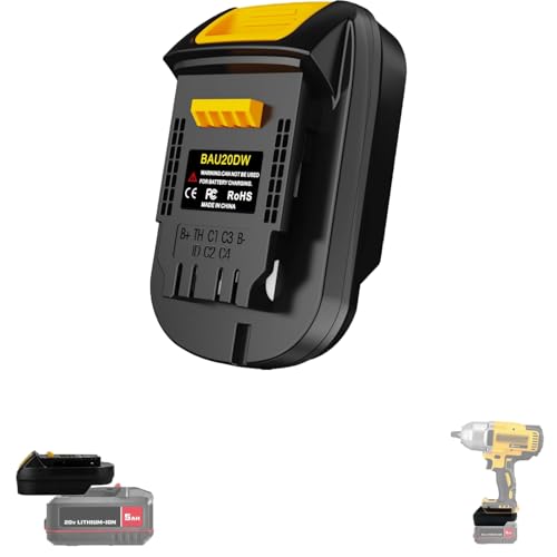 PWTLXES for Bauer to for Dewalt 20V Battery Adapter Compatible with Bauer 20V Lithium Battery Works with DeWalt 20V Lithium Power Tools
