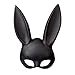 Produktbild JYCRA Hasenmaske, schwarze Maskenmaske, Hasen-Augenmaske mit Ohren, Hasen-Maske für Halloween, Party, Cosplay, Verkleidung, Requisiten Ball, Ostern, Karneval