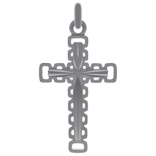 Pendentif Croix en Argent 925 rhodié véritable, collier mixte tendance pour homme et femme