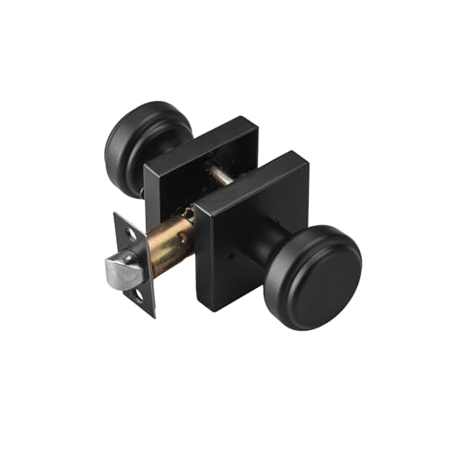 parro Black Interior Door Knobs, Privacy Door Knob with Push Lock