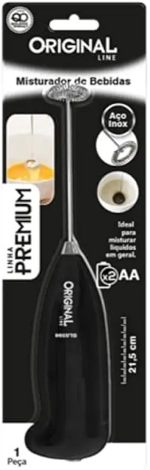 Mini Mixer Elétrico Misturador Bebidas Leite Café Cappuccino (Preto)